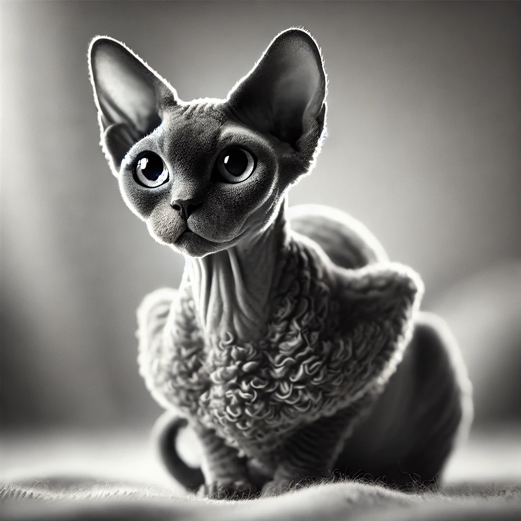 devon-rex cat sitting